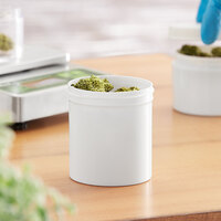 16 oz. White Plastic Regular Wall Cannabis Jar