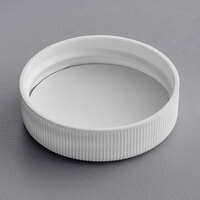 38/400 White Ribbed Continuous Thread Cap with Heat Induction Foil Liner