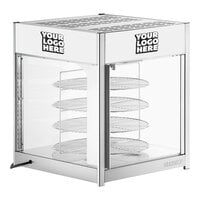 ServIt PDW18D2C 18" Self-Service Pizza Warmer with 4-Shelf Rotating Rack and Customizable Panels
