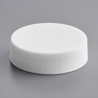 38/400 White Ribbed Continuous Thread Cap with Foam Liner
