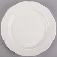 CAC 9 5/8" Ivory (American White) Scalloped Edge China Plate - 24/Case