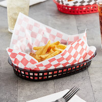 Choice No PFAS Added Red Check Basket Liner / Deli Wrap - 12 inch x 12 inch - 5000/Case