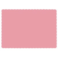 Hoffmaster 310525 10 inch x 14 inch Dusty Rose Pink Colored Paper Placemat with Scalloped Edge - 1000/Case