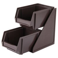 Vollrath 4840-01 Traex® Brown Self-Serve Condiment Bin Stand Set with 2-Tier Stand and 8" Condiment Bins