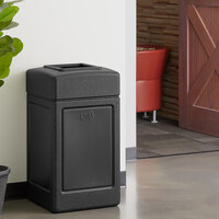 Lavex Janitorial 42 Gallon Square Black Waste Container