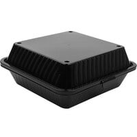 GET Eco-Takeouts 9" x 9" x 3 1/2" Black Reusable Takeout Container - 12/Case