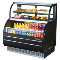 Turbo Air TOM-W-60SB-N 62" Black Slim Line Dual Service Refrigerated Open Display Merchandiser