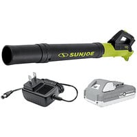 Sun Joe 24V-TB-LTE iON+ Cordless Compact Turbine Jet Leaf Blower with 2.0Ah Battery and Charger - 24V