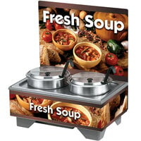 Vollrath 720202103 Full Size Soup Merchandiser Base with Menu Board and 7 Qt. Accessory Pack - 120V, 1000W