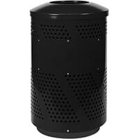 Ex-Cell Kaiser Arena 51 Series ARENA-51 BLK 51 Gallon Black Steel Customizable Indoor / Outdoor Trash Receptacle with Dome Top