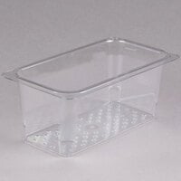 Cambro 35CLRCW135 Camwear 1/3 Size Clear Polycarbonate Colander Pan - 5 inch Deep