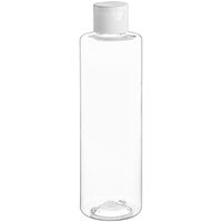 Cylinder 8 oz. Clear Plastic Bottle (PET) with White Unlined Flip Top Lid