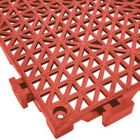 Cactus Mat 2557-RT Poly-Lok 12 inch x 12 inch Red Vinyl Interlocking Drainage Floor Tile - 3/4 inch Thick