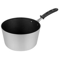 Vollrath 69304 Wear-Ever 4.5 Qt. Tapered Non-Stick Aluminum Sauce Pan with SteelCoat x3 and TriVent Black Silicone Handle