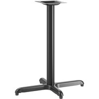 Lancaster Table & Seating Stamped Steel 22" x 30" Black 3" Counter Height Column Table Base with Leveling Table Feet