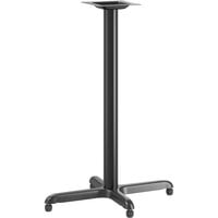 Lancaster Table & Seating Stamped Steel 22" x 30" Black 3" Bar Height Column Table Base with FLAT Tech Equalizer