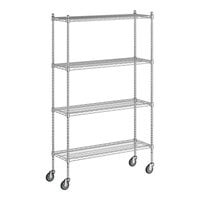 Regency 14" x 42" x 70" NSF Chrome 4-Shelf Starter Kit with Posts and Casters