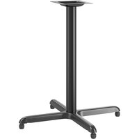 Lancaster Table & Seating Stamped Steel 33" x 33" Black 3" Counter Height Column Table Base with FLAT Tech Equalizer
