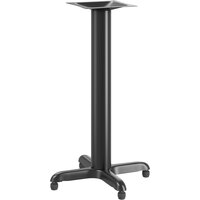 Lancaster Table & Seating Stamped Steel 22 inch x 22 inch Black 4 inch Counter Height Column Table Base with FLAT Tech Equalizer