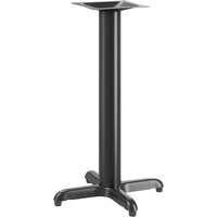 Lancaster Table & Seating Stamped Steel 22 inch x 22 inch Black 4 inch Counter Height Column Table Base with Leveling Table Feet