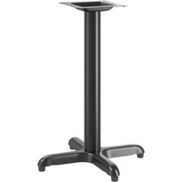 Lancaster Table & Seating Stamped Steel 22 inch x 22 inch Black 3 inch Standard Height Column Table Base with Leveling Table Feet
