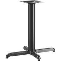 Lancaster Table & Seating Stamped Steel 22" x 30" Black 4" Standard Height Column Table Base with Leveling Table Feet