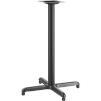 Lancaster Table & Seating Stamped Steel 30" x 30" Black 3" Bar Height Column Table Base with FLAT Tech Equalizer