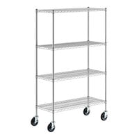 Regency 18" x 42" x 70" NSF Chrome Mobile Wire Shelving Starter Kit with 4 Shelves