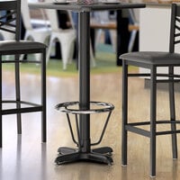 Lancaster Table & Seating Stamped Steel 22 inch x 22 inch Black 3 inch Bar Height Column Table Base with 16 inch Foot Ring