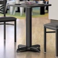 Lancaster Table & Seating Stamped Steel 22 inch x 22 inch Black 4 inch Standard Height Column Table Base with Leveling Table Feet