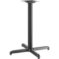 Lancaster Table & Seating Stamped Steel 30" x 30" Black 3" Counter Height Column Table Base with Leveling Table Feet