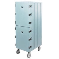 Cambro 1826DTC401 Camcart Slate Blue Double Compartment Tray and Sheet Pan Carrier