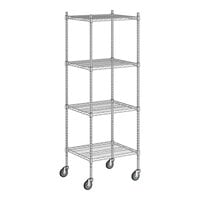 Regency 21" Wide NSF Chrome 4-Shelf Kit with 64" Posts and Casters