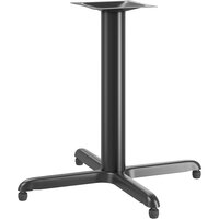 Lancaster Table & Seating Stamped Steel 33" x 33" Black 4" Standard Height Column Table Base with FLAT Tech Equalizer