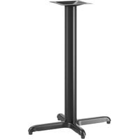 Lancaster Table & Seating Stamped Steel 22" x 30" Black 4" Bar Height Column Table Base with Leveling Table Feet