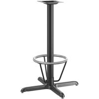 Lancaster Table & Seating Stamped Steel 30" x 30" Black 3" Bar Height Column Table Base with 16" Foot Ring