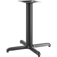 Lancaster Table & Seating Stamped Steel 30" x 30" Black 4" Standard Height Column Table Base with Leveling Table Feet