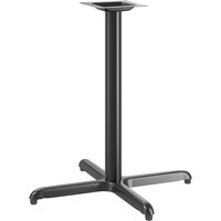 Lancaster Table & Seating Stamped Steel 33" x 33" Black 3" Counter Height Column Table Base with Leveling Table Feet