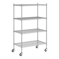 Regency 24" x 42" NSF Chrome 4-Shelf Starter Kit with 64" Posts and Casters