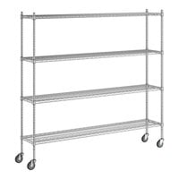 Regency 14" x 72" x 70" NSF Chrome 4-Shelf Starter Kit with Posts and Casters