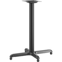Lancaster Table & Seating Stamped Steel 22" x 30" Black 3" Counter Height Column Table Base with FLAT Tech Equalizer