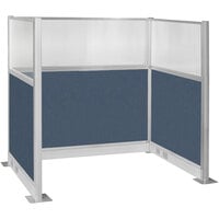 Versare Hush Panel 6' x 4' Ocean U-Shape Cubicle with Window and Electric Channel
