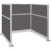 Versare Hush Panel 6' x 6' Charcoal Gray U-Shape Cubicle with Electric Channel