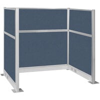Versare Hush Panel 6' x 4' Ocean U-Shape Cubicle with Electric Channel
