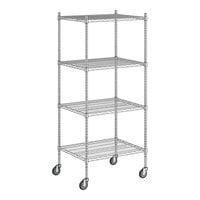 Regency 24" x 30" NSF Chrome 4-Shelf Starter Kit with 64" Posts and Casters