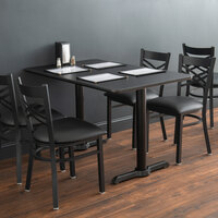 Lancaster Table & Seating 30 inch x 48 inch Laminated Rectangular Table Top Reversible Cherry / Black
