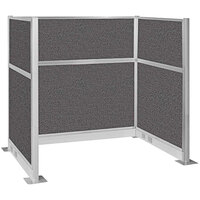 Versare Hush Panel 6' x 4' Charcoal Gray U-Shape Cubicle with Electric Channel