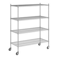 Regency 24" x 54" NSF Chrome 4-Shelf Starter Kit with 64" Posts and Casters