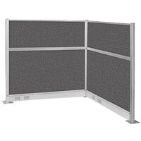 Versare Hush Panel 6' x 6' Charcoal Gray L-Shape Cubicle with Electric Channel