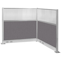 Versare Hush Panel 6' x 6' Slate L-Shape Cubicle with Window and Electric Channel